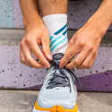 LIGHT RUN High Socks "MIAMI" Blue/Grey