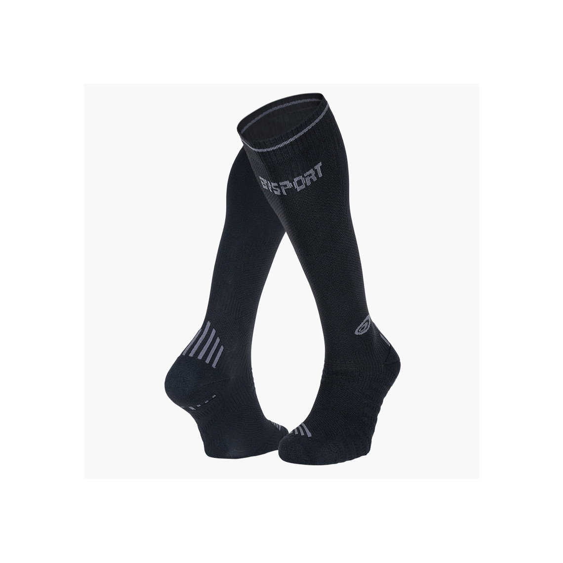 Chaussettes De Compression Mudgear Pour Homme - Noir/gris, Hautes Jusqu'au Genou - Taille M - Confort Et Soutien