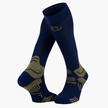 Trek GR compressione Navy/Kaki- Calze da trekking