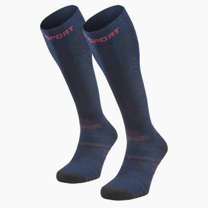 Trek compression EVO bleu/rouge - Chaussettes randonnée