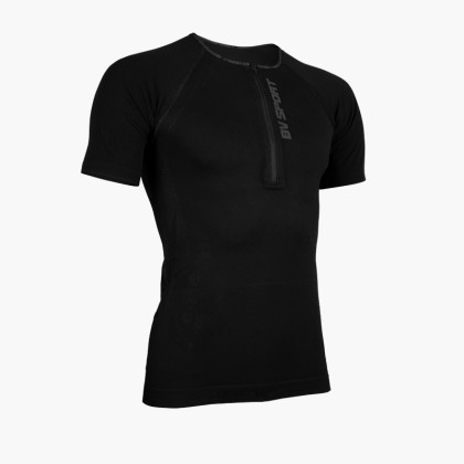 T-shirt RTECH EVO2 demi zip nero