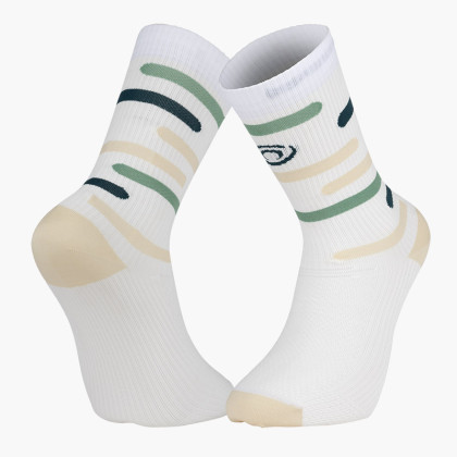 Chaussettes LIGHT RUN "RIO" Blanc/Vert/Beige