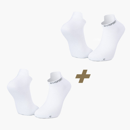 Pack x2 | Socquettes ultra-courtes running Light 3D blanc/blanc