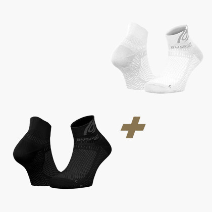 Pack x2 | Ankle socks running Light 3D black/whit