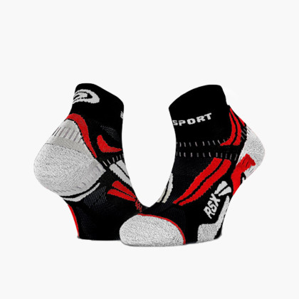 Calze corte running RSX EVO nero-rosso