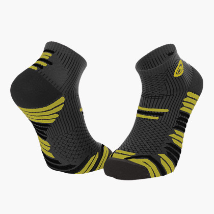 Calze corte TRAIL ELITE grigio-giallo