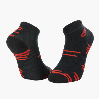 Calze corte TRAIL ELITE nero-rosso