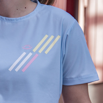 T-Shirt LIGHT Bleu ciel/jaune