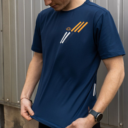 T-shirt LIGHT tecnico a maniche corte Navy/Arancione