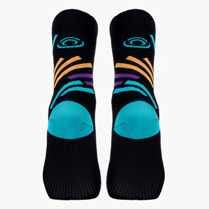 Calze alte LIGHT RUN "MIAMI" Nero/Turchese