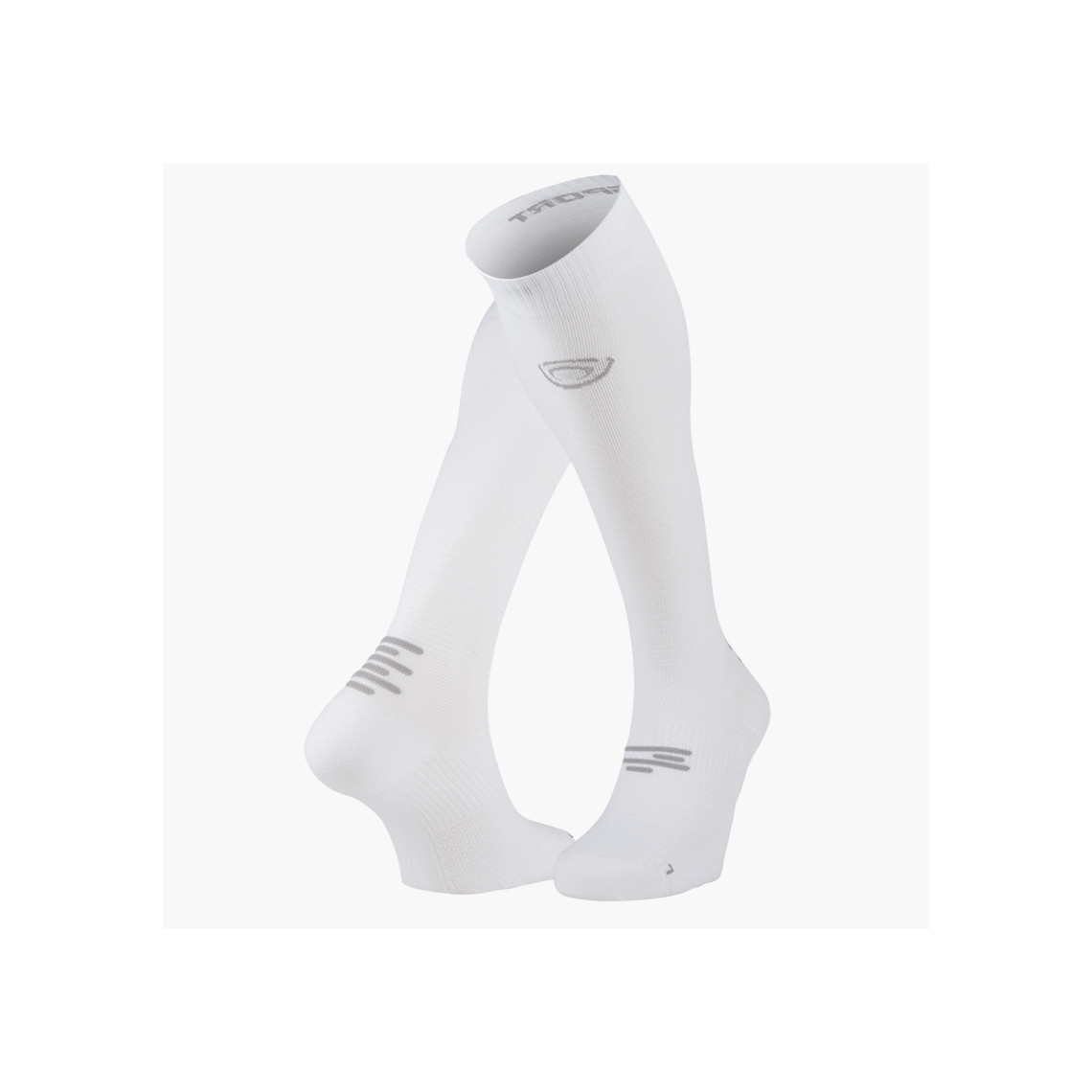 Chaussettes de compression Run Marathon blanc-gris| Made in France