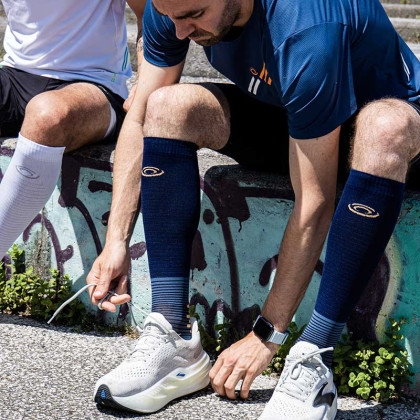 Chaussettes Run Marathon compression bleu