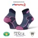 Double polyamide EVO blue/pink - Hiking ankle socks