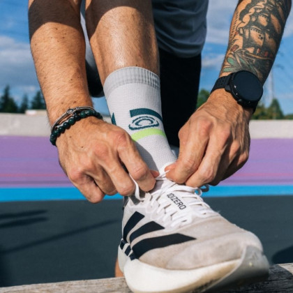 LIGHT RUN High Socks "BALI" Grey/Lime