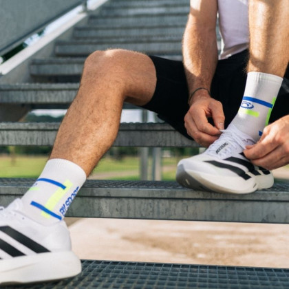 Calze alte LIGHT RUN "BALI" Bianco/Giallo