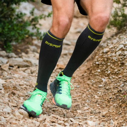 Chaussettes Trail compression gris/jaune
