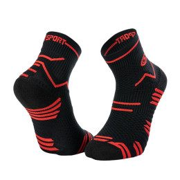 Chaussettes noir-rouge TRAIL ULTRA | Made in France