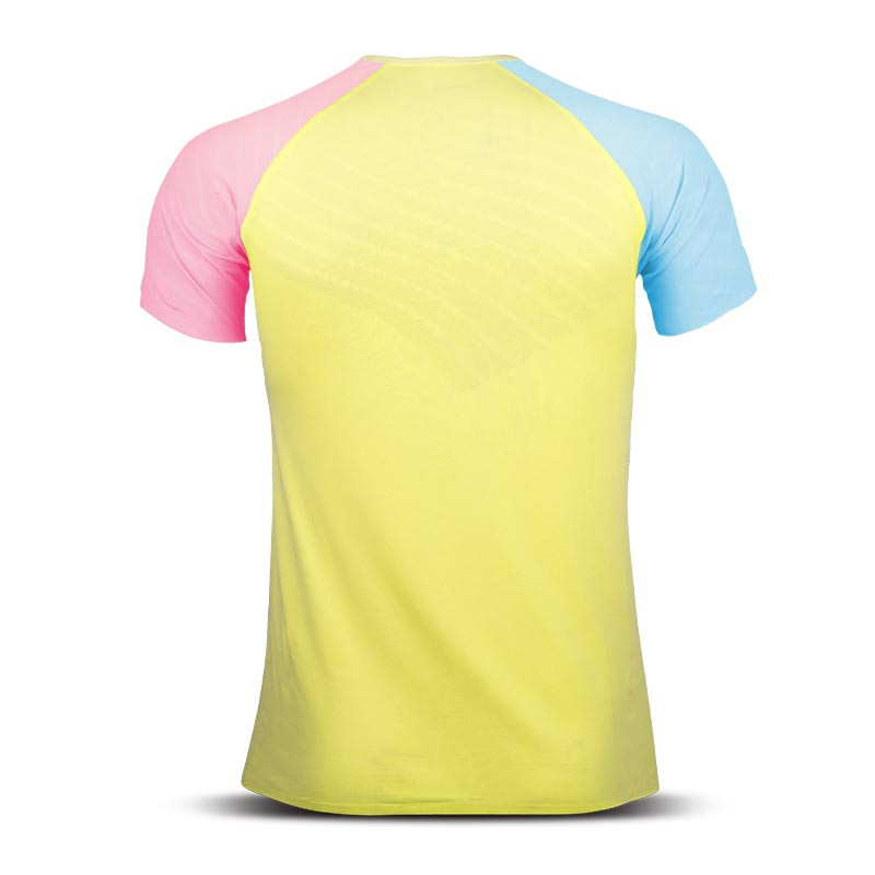Technical AERIAL Short Sleeve Top Yellow/Blue/Pink