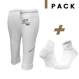 Pack Booster Elite EVO2 white + Ankle socks running Light 3D white
