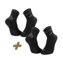 Pack de deux paires de chaussettes running noir-noir RUN MARATHON | Made in France