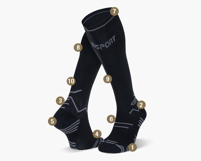 Trail compression socks black/grey
