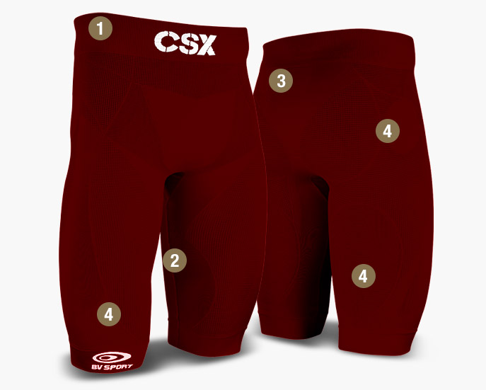 Pantaloncini CSX bordeaux