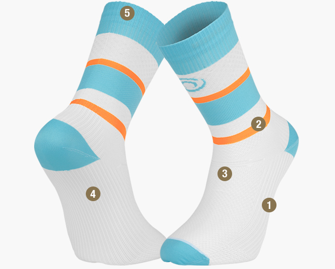 Light RUN Ibiza High Socks Blue/Orange