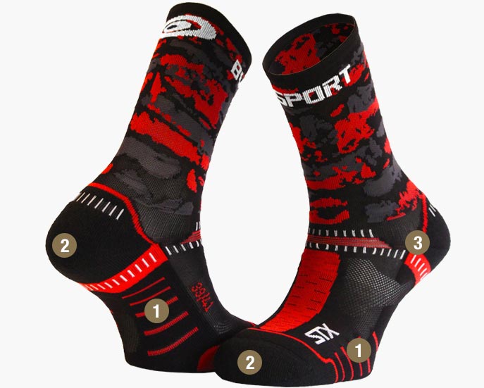 Chaussettes BV Sport STX EVO Tennis Collector Edition mixte noir/rouge