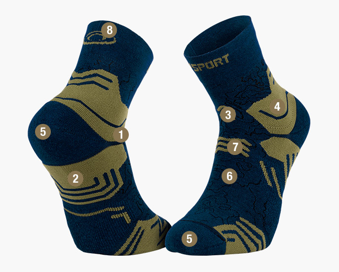 Chaussettes de randonnée mid (2 paires) 23 au 38 enfant, Hike 100 gris QUECHUA