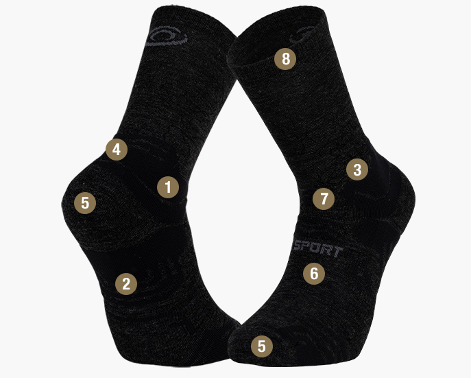 Enforma Trekking Pro Extreme Chaussettes De Sport - Mixte Adulte - Taille Moyen, Couleur Gris Chaussettes Anti Ampoule