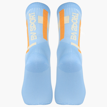 LIGHT RUN High Socks "BALI" Blue sky/Orange
